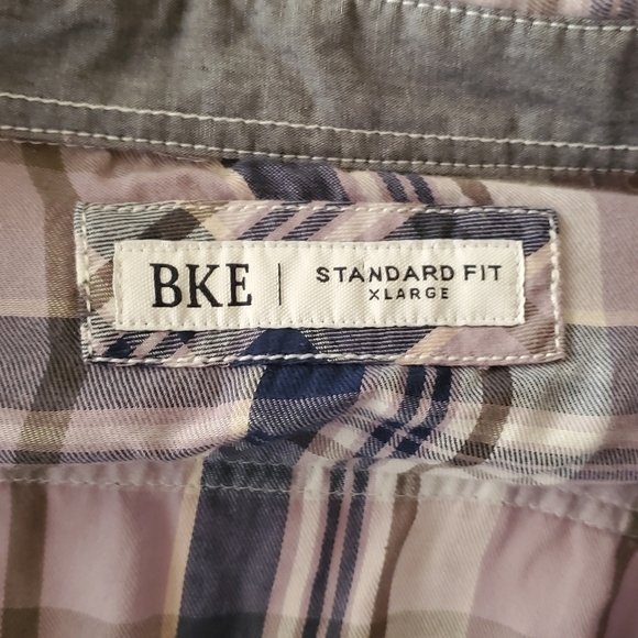 BKE shirt Xl plaid short sleeve Snap Front Unisex Western - Picture 3 of 4